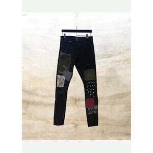 ABSECAI Distressed Straight Leg / Skinny Jean Skateboarder Stretch size 34